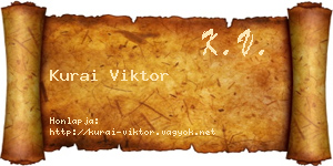 Kurai Viktor névjegykártya